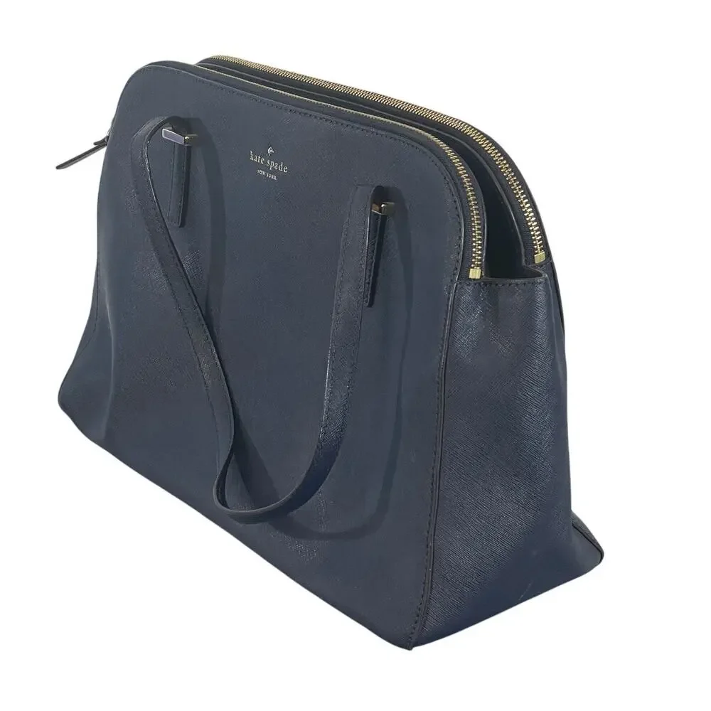 Kate Spade Midnight Blue Double Zip Grand Street Satchel Bag